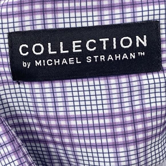 Collection by Michael Strahan Dress Shirt Small Purple Plaid Check Long Sleeve - Picture 4 of 5